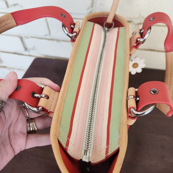 Coach Hampton Multi Colored Stripe Handbag Purse - Picture 8 of 12